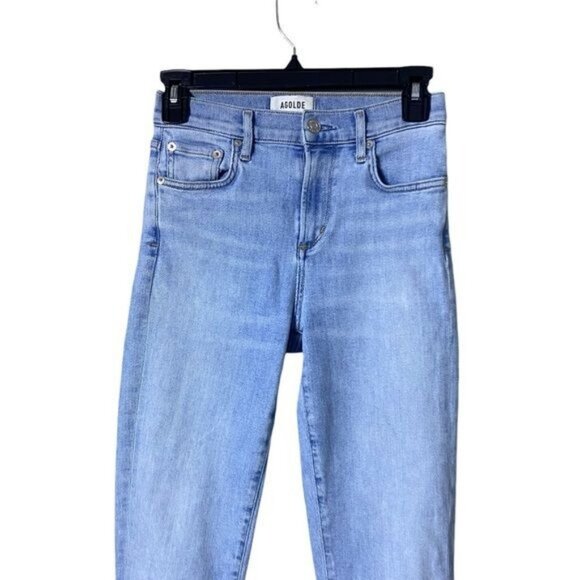 Agolde Women’s Sophie Crop Soft Skinny Jeans Light Wash Size 25 - Picture 3 of 9